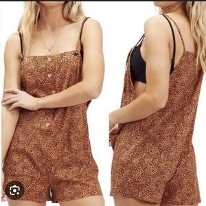 Billabong Cheetah print Overall Cloth Romper